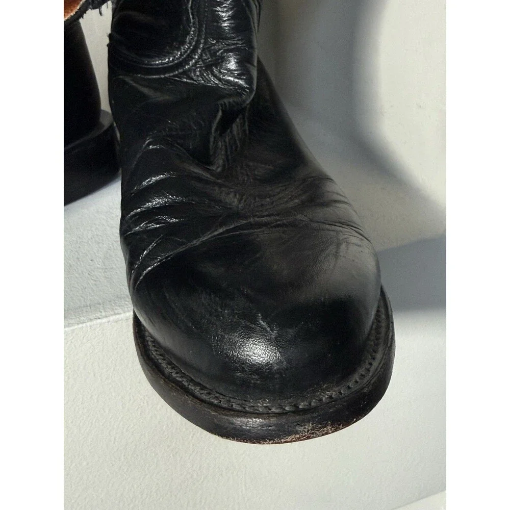 Lucchese 2000 Western Embroidery Leather Roper Boots | USA Made | Men’s 8.5 D